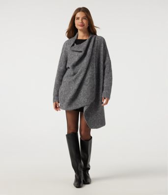 Waterfall Drop Shoulder Long Sleeve Relaxed Longline Work Sweater Cardigan Waterfall Drop Shoulder Long Sleeve Relaxed Longline Work Sweater Cardigan