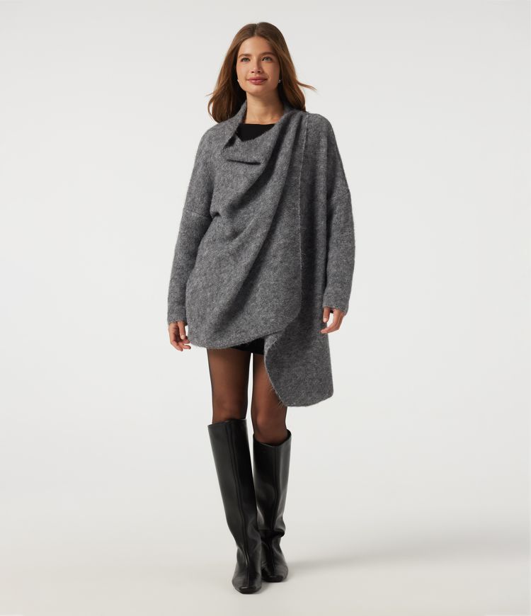 Waterfall Drop Shoulder Long Sleeve Relaxed Longline Work Sweater Cardigan Waterfall Drop Shoulder Long Sleeve Relaxed Longline Work Sweater Cardigan