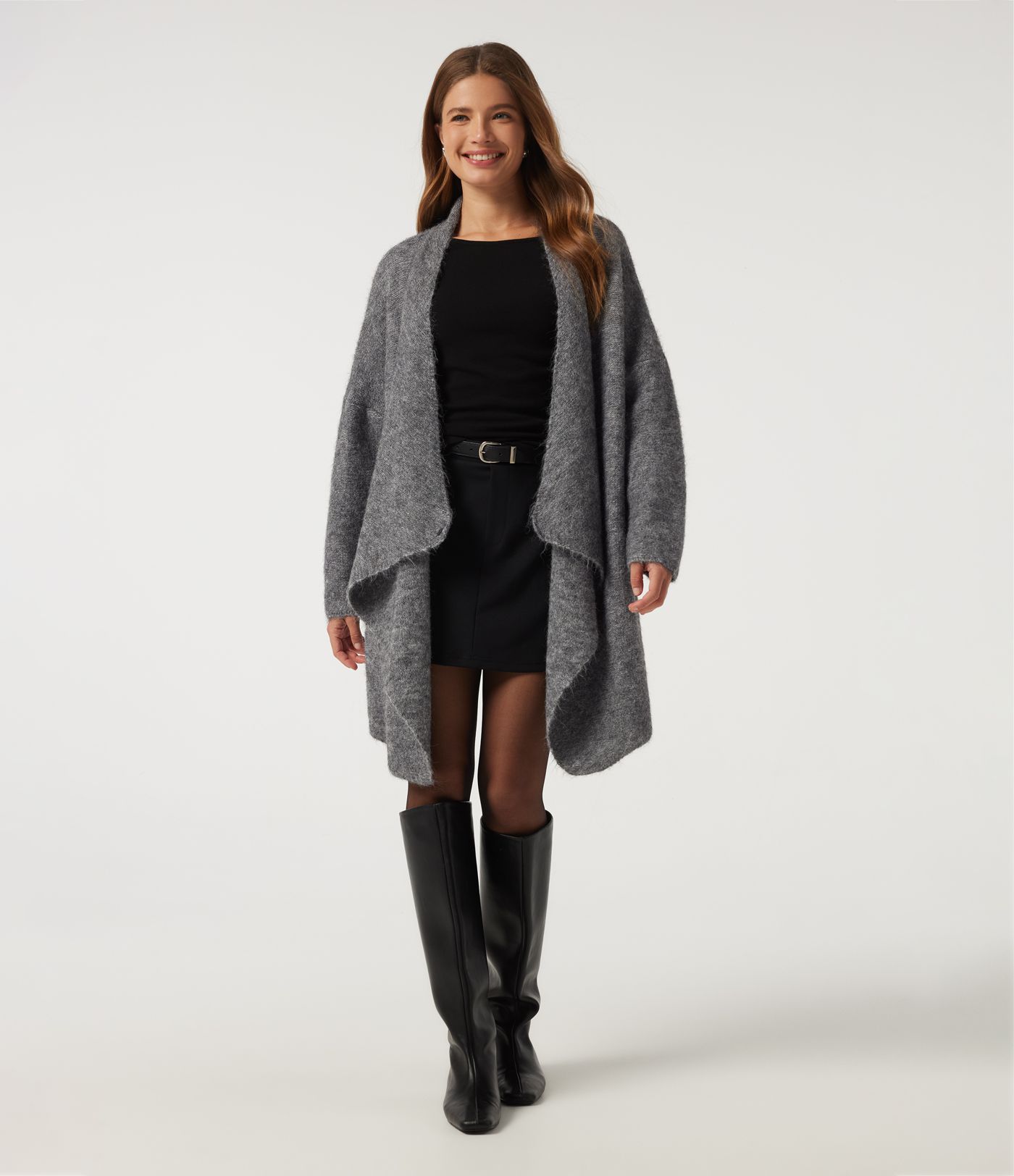 Waterfall Drop Shoulder Long Sleeve Relaxed Longline Work Sweater Cardigan Waterfall Drop Shoulder Long Sleeve Relaxed Longline Work Sweater Cardigan