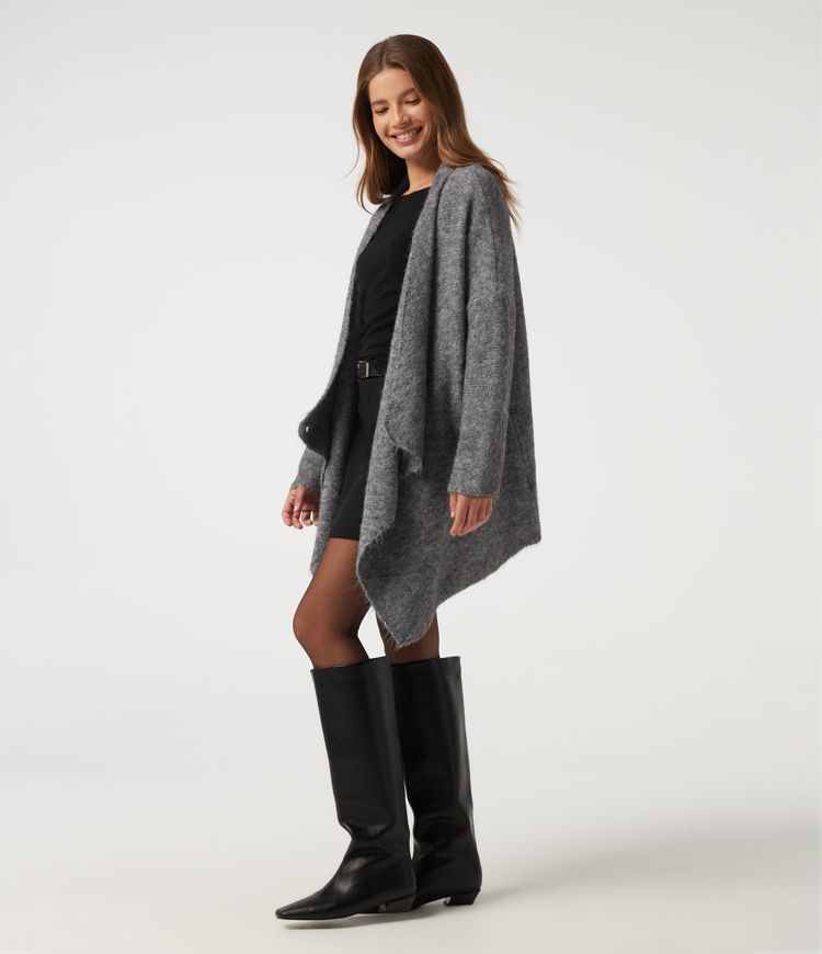 Waterfall Drop Shoulder Long Sleeve Relaxed Longline Work Sweater Cardigan Waterfall Drop Shoulder Long Sleeve Relaxed Longline Work Sweater Cardigan
