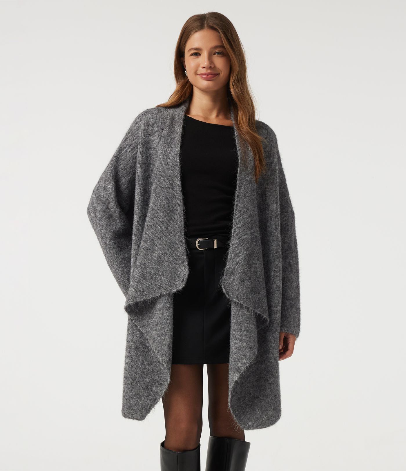 Waterfall Drop Shoulder Long Sleeve Relaxed Longline Work Sweater Cardigan Waterfall Drop Shoulder Long Sleeve Relaxed Longline Work Sweater Cardigan