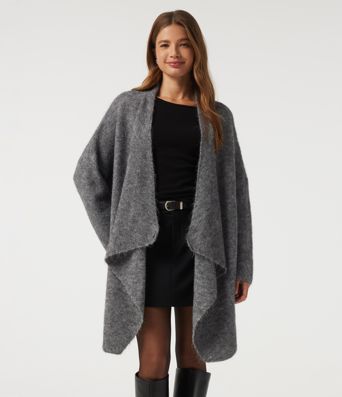 Waterfall Drop Shoulder Long Sleeve Relaxed Longline Work Sweater Cardigan Waterfall Drop Shoulder Long Sleeve Relaxed Longline Work Sweater Cardigan