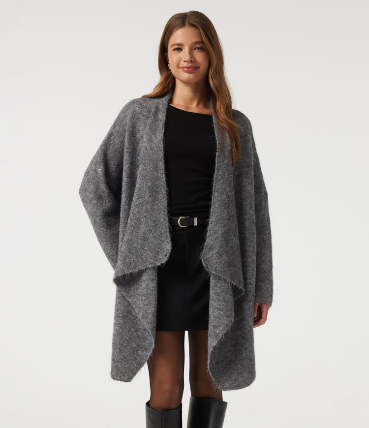 Waterfall Drop Shoulder Long Sleeve Relaxed Longline Work Sweater Cardigan Waterfall Drop Shoulder Long Sleeve Relaxed Longline Work Sweater Cardigan