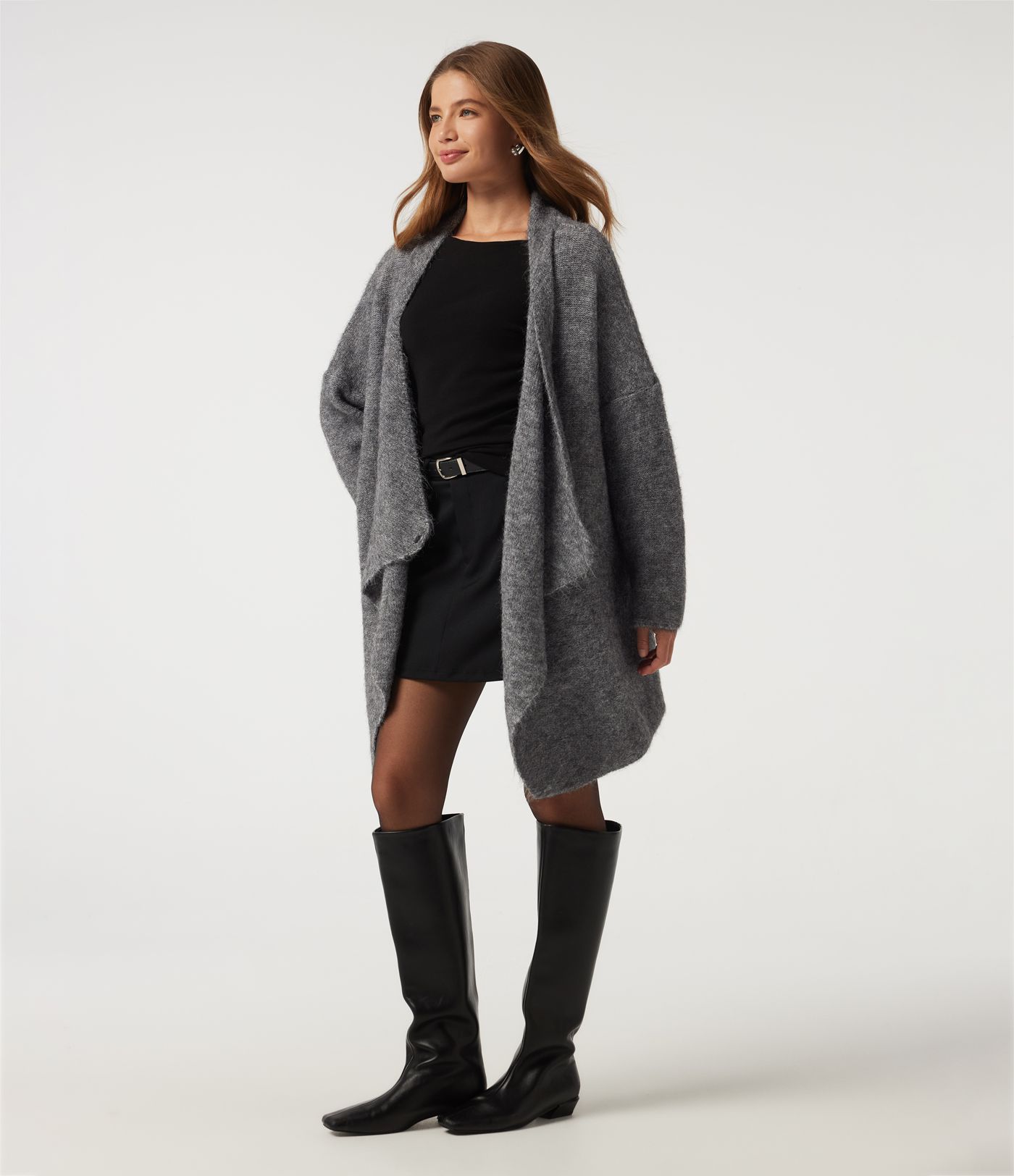 Waterfall Drop Shoulder Long Sleeve Relaxed Longline Work Sweater Cardigan Waterfall Drop Shoulder Long Sleeve Relaxed Longline Work Sweater Cardigan