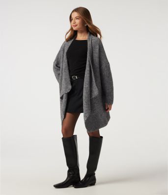 Waterfall Drop Shoulder Long Sleeve Relaxed Longline Work Sweater Cardigan Waterfall Drop Shoulder Long Sleeve Relaxed Longline Work Sweater Cardigan