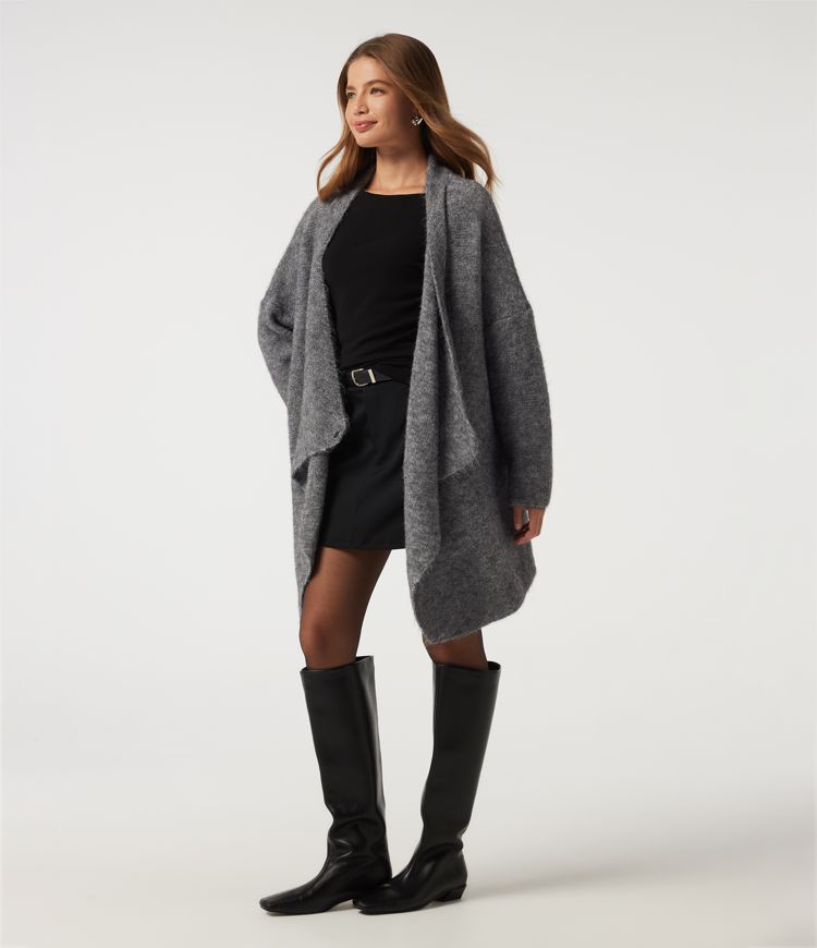 Waterfall Drop Shoulder Long Sleeve Relaxed Longline Work Sweater Cardigan Waterfall Drop Shoulder Long Sleeve Relaxed Longline Work Sweater Cardigan