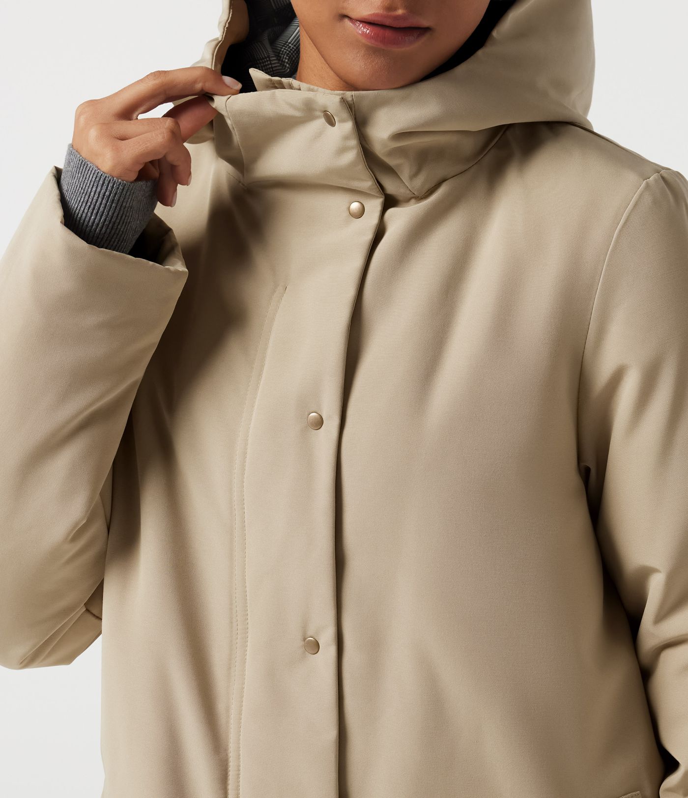 Hooded Long Sleeve Open Front Loneline Casual Down Jacket with Pockets Hooded Long Sleeve Open Front Loneline Casual Down Jacket with Pockets