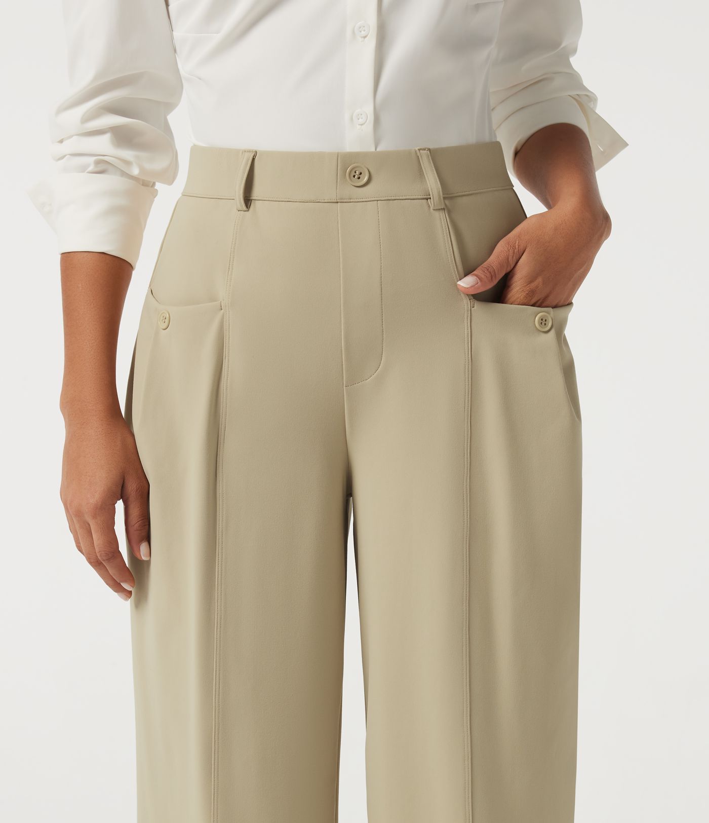 Halara DayStretch Mid Rise Wide Leg Work Pants with Pockets Halara DayStretch Mid Rise Wide Leg Work Pants with Pockets