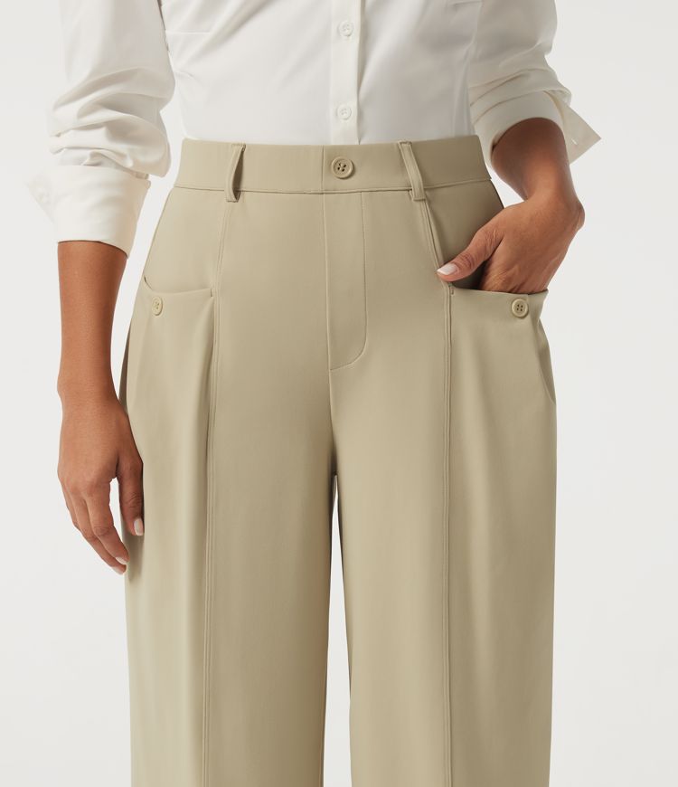 Halara DayStretch Mid Rise Wide Leg Work Pants with Pockets Halara DayStretch Mid Rise Wide Leg Work Pants with Pockets
