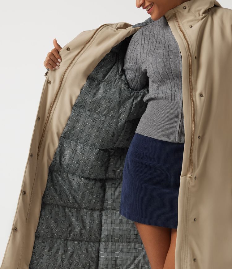 Hooded Long Sleeve Open Front Loneline Casual Down Jacket with Pockets Hooded Long Sleeve Open Front Loneline Casual Down Jacket with Pockets