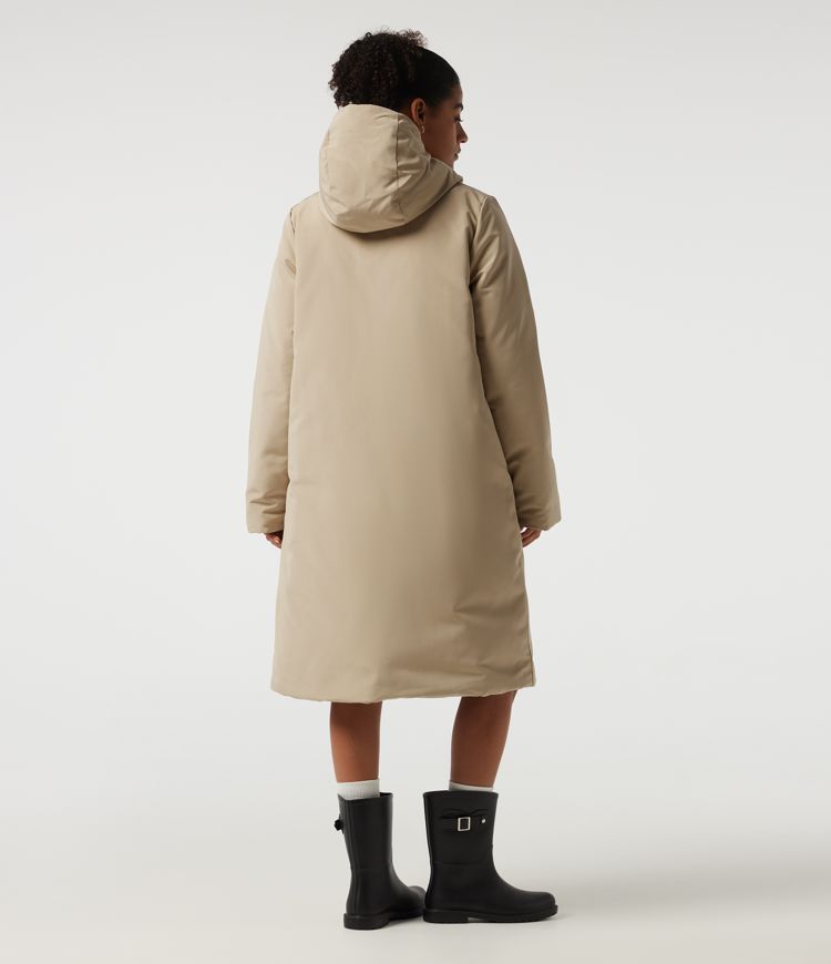 Hooded Long Sleeve Open Front Loneline Casual Down Jacket with Pockets Hooded Long Sleeve Open Front Loneline Casual Down Jacket with Pockets