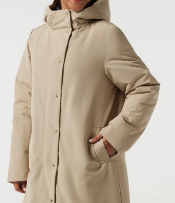 Hooded Long Sleeve Open Front Loneline Casual Down Jacket with Pockets Hooded Long Sleeve Open Front Loneline Casual Down Jacket with Pockets