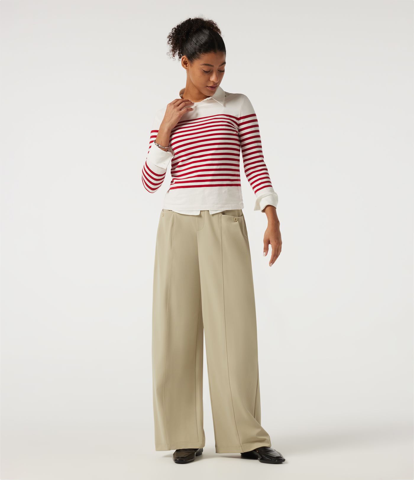 Halara DayStretch Mid Rise Wide Leg Work Pants with Pockets Halara DayStretch Mid Rise Wide Leg Work Pants with Pockets