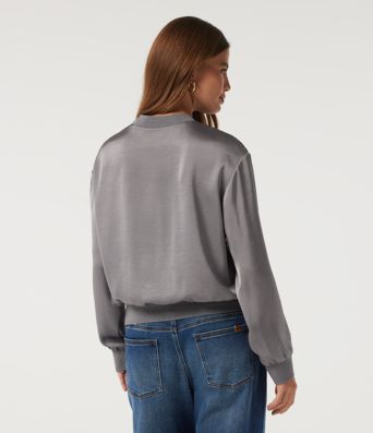 Round Neck Long Sleeve Casual Blouse