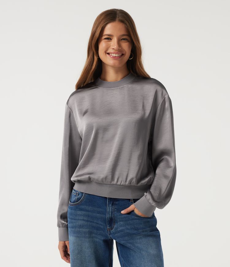 Round Neck Long Sleeve Casual Blouse