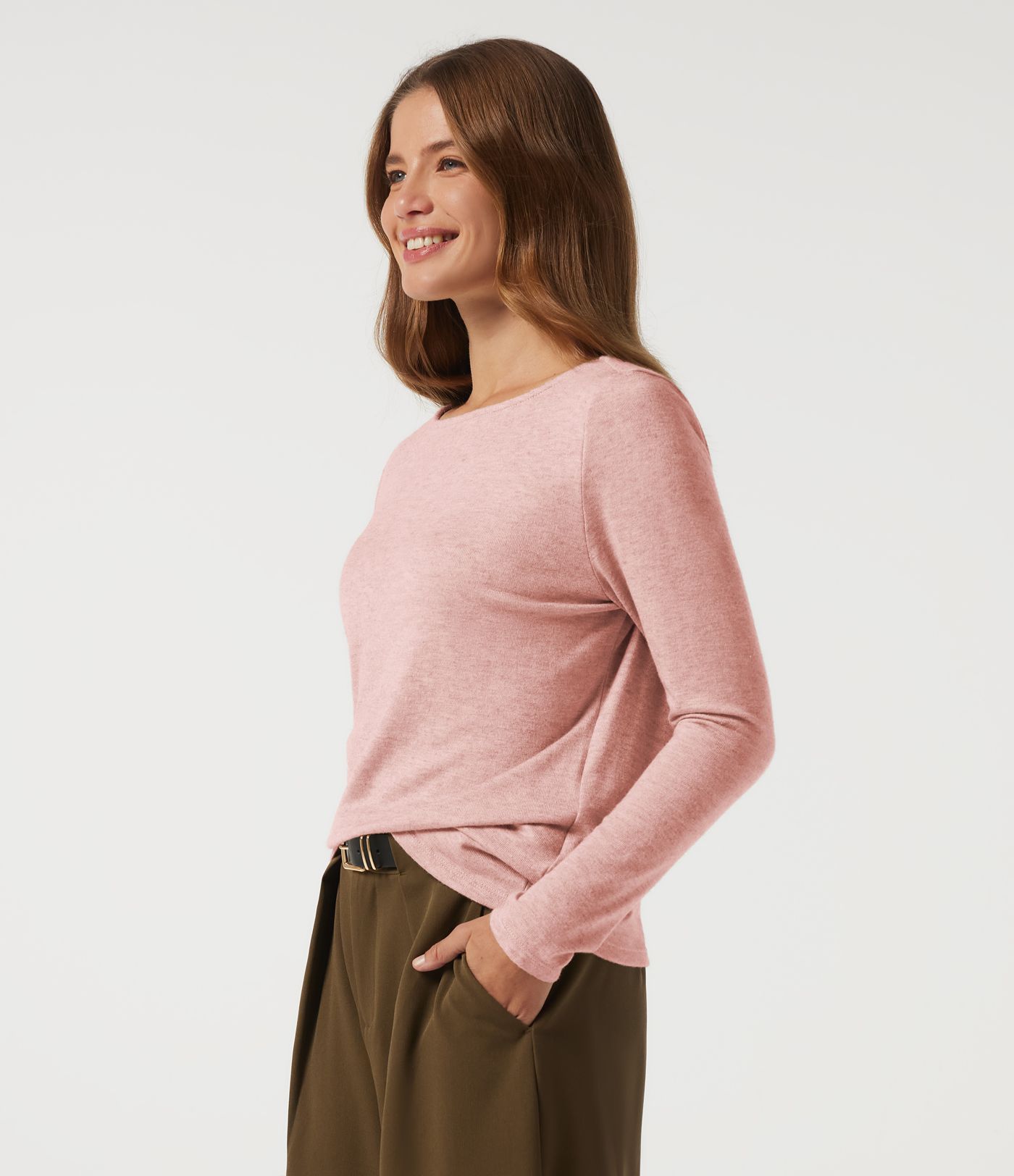 Boat Neck Long Sleeve Casual T-Shirt Boat Neck Long Sleeve Casual T-Shirt