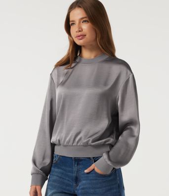 Round Neck Long Sleeve Casual Blouse