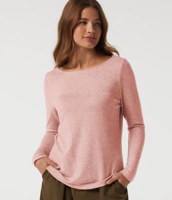 Boat Neck Long Sleeve Casual T-Shirt