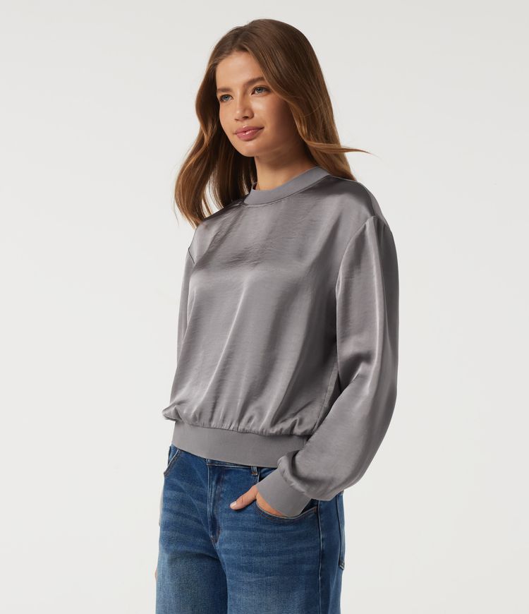 Round Neck Long Sleeve Casual Blouse