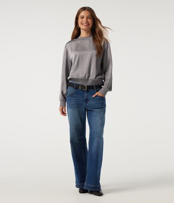 Round Neck Long Sleeve Casual Blouse