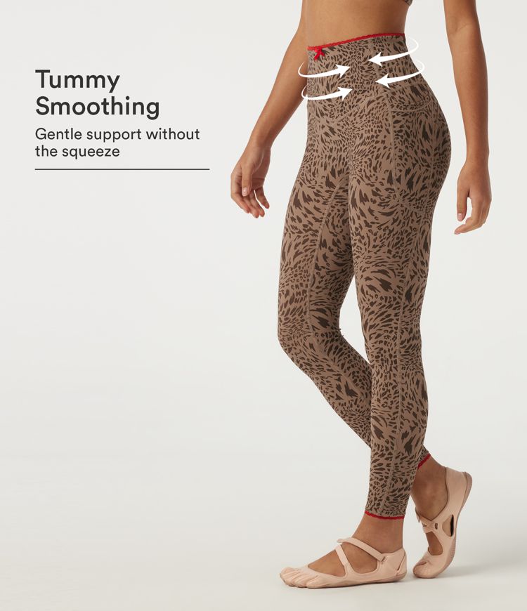 Halara UltraSculpt™ Leopard Print High Waisted Tummy Control Skinny Contrast Lace InstantCool Yoga Legging with Pockets