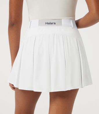 Breezeful™ High Waisted Pleated 2-in-1 A Line Quick Dry Micro Mini Golf Skirt with Pockets-Golf Tee