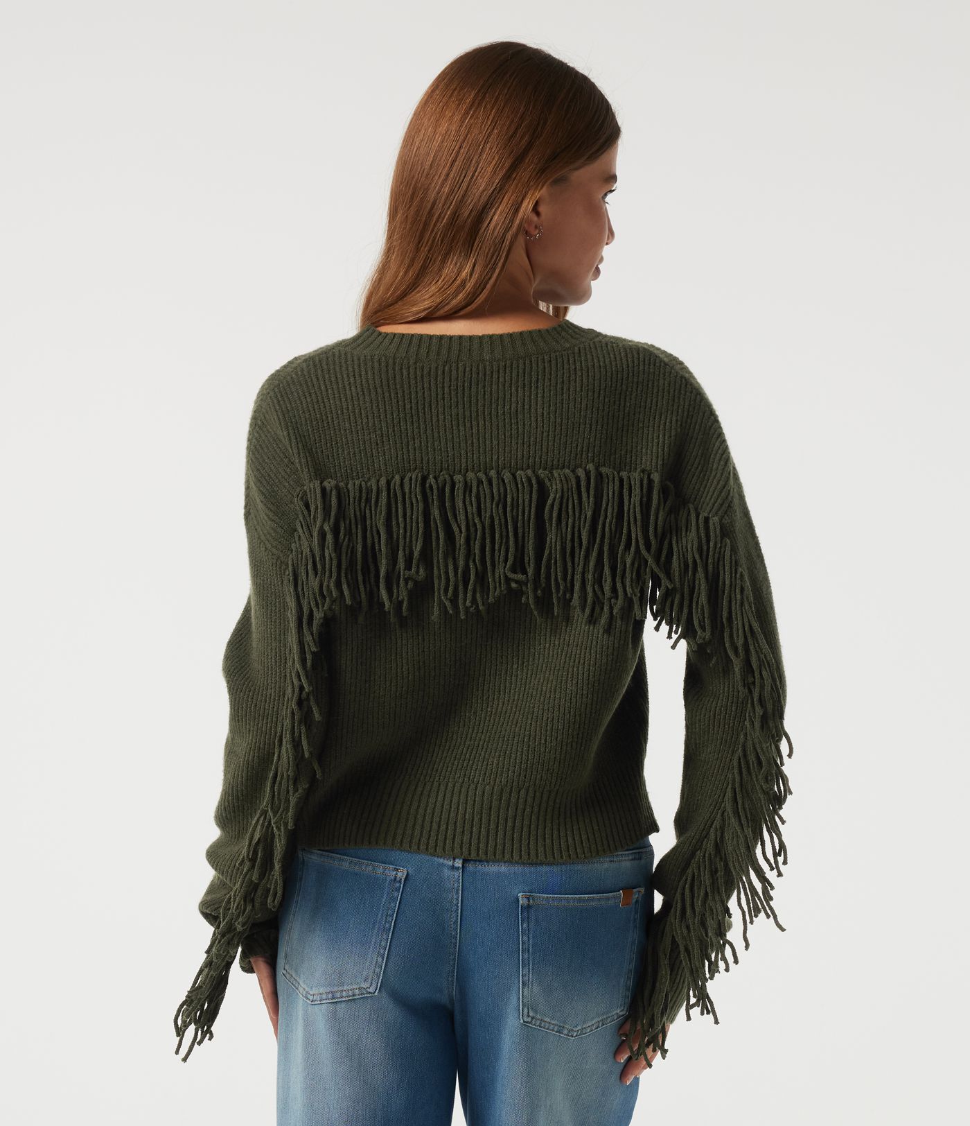 Round Neck Long Sleeve Fringe Casual Sweater Round Neck Long Sleeve Fringe Casual Sweater