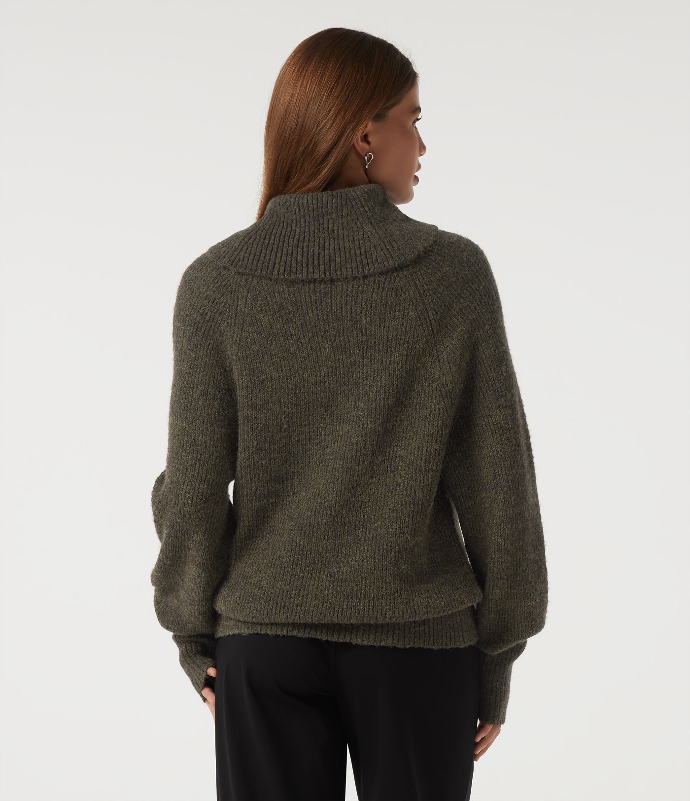 High Neck Bishop Long Sleeve Casual Sweater High Neck Bishop Long Sleeve Casual Sweater