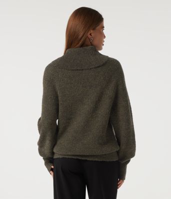 High Neck Bishop Long Sleeve Casual Sweater High Neck Bishop Long Sleeve Casual Sweater