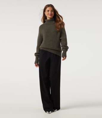 High Neck Bishop Long Sleeve Casual Sweater High Neck Bishop Long Sleeve Casual Sweater