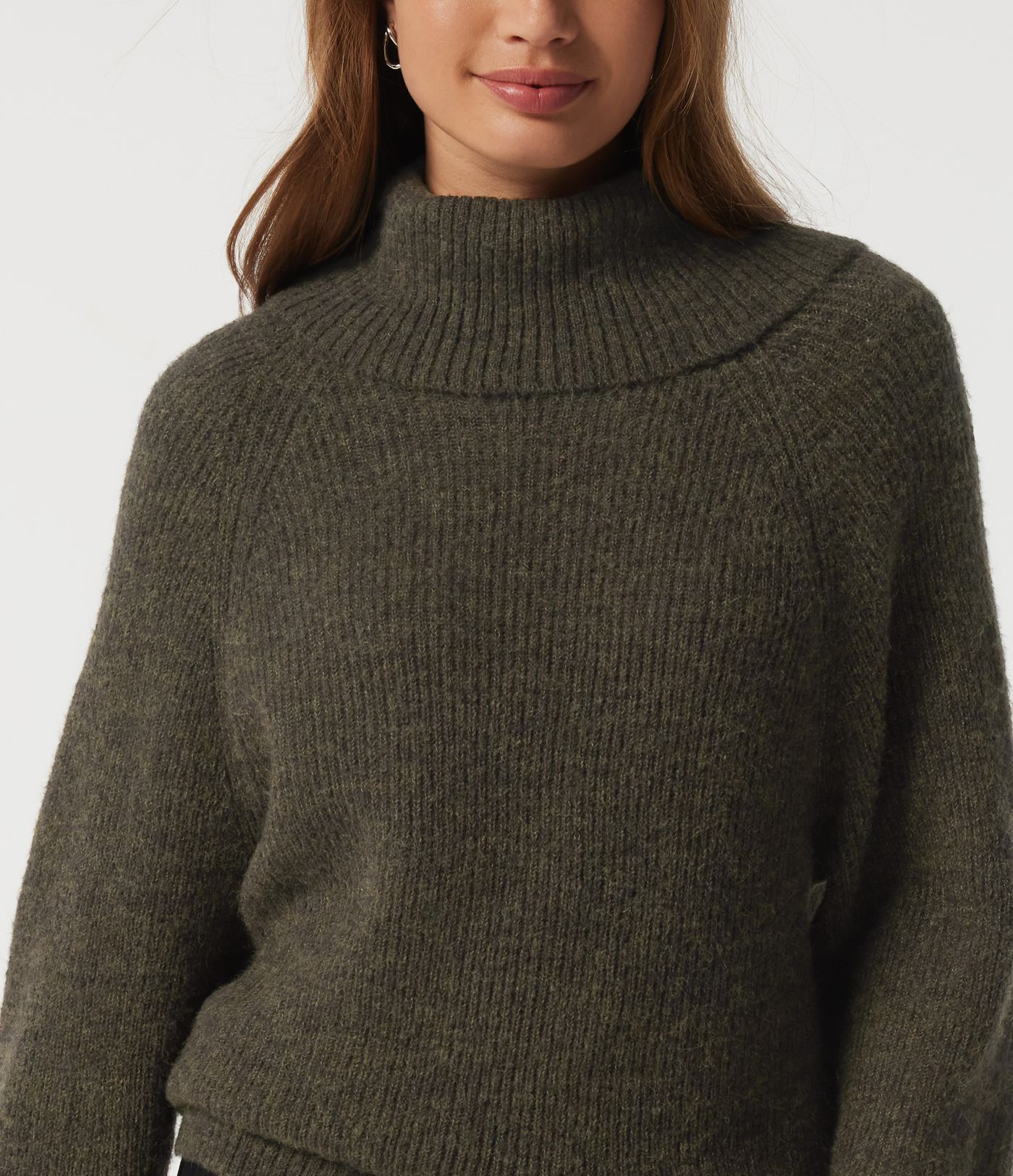 High Neck Bishop Long Sleeve Casual Sweater High Neck Bishop Long Sleeve Casual Sweater