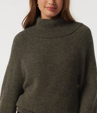 High Neck Bishop Long Sleeve Casual Sweater High Neck Bishop Long Sleeve Casual Sweater