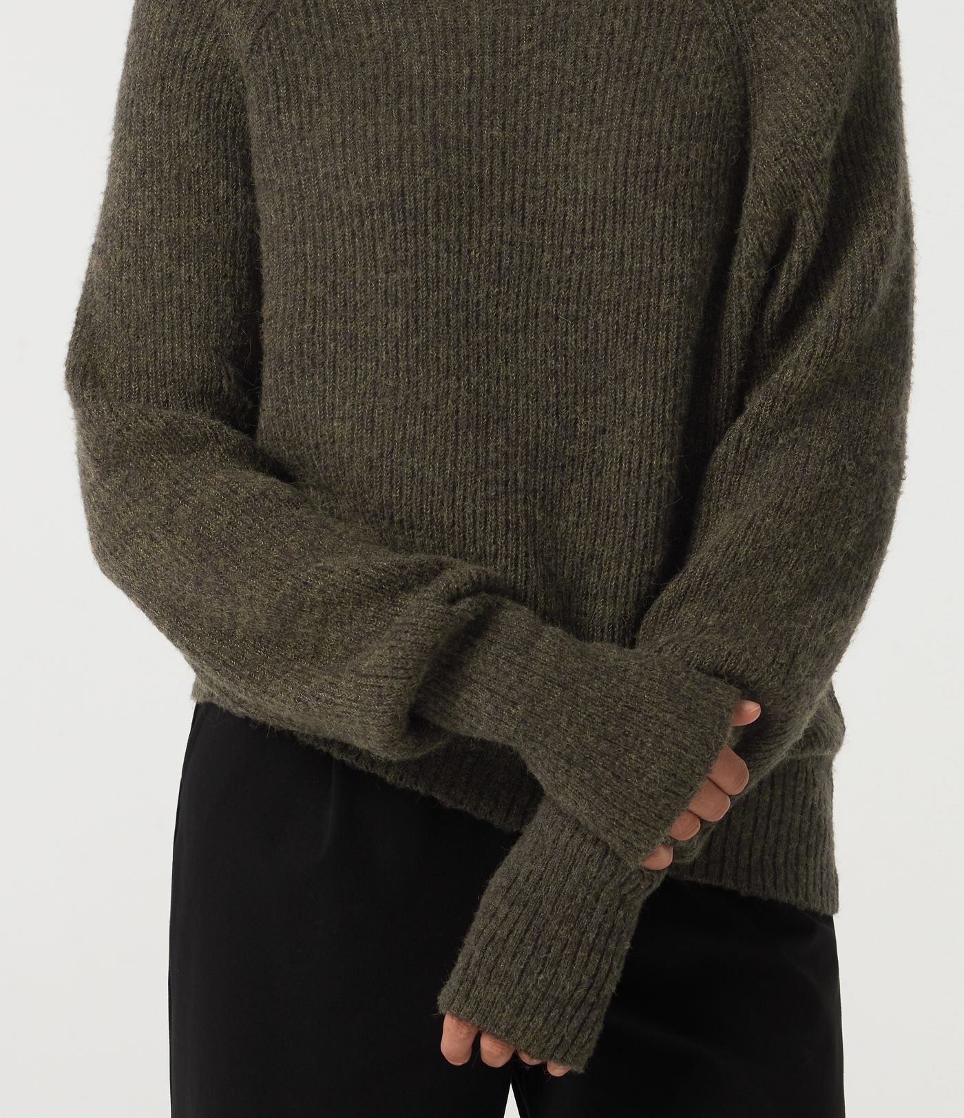 High Neck Bishop Long Sleeve Casual Sweater High Neck Bishop Long Sleeve Casual Sweater