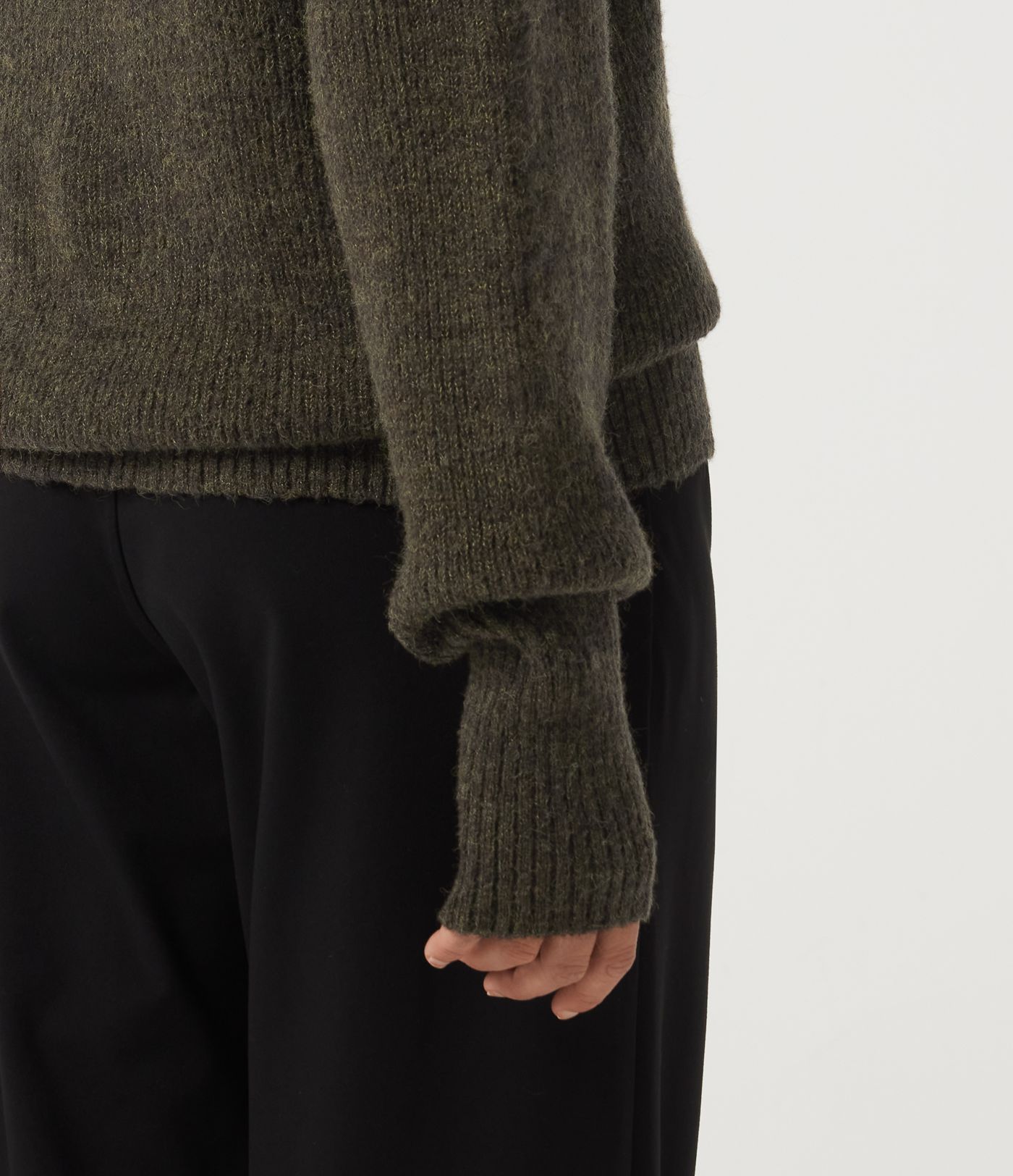 High Neck Bishop Long Sleeve Casual Sweater High Neck Bishop Long Sleeve Casual Sweater