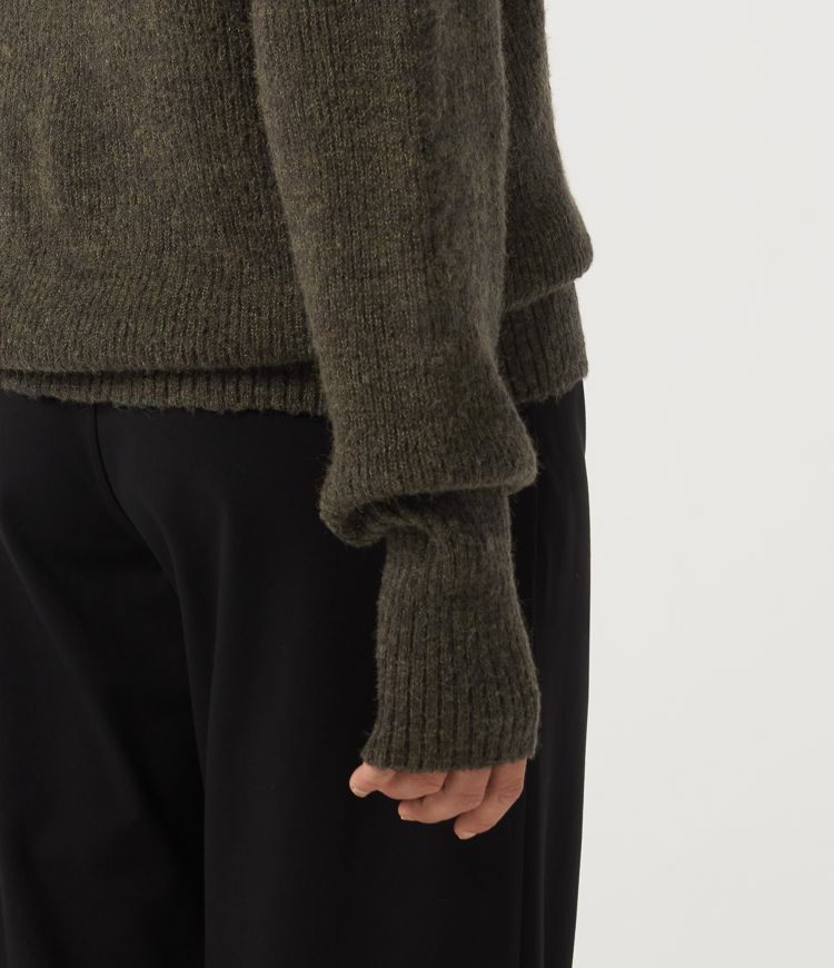 High Neck Bishop Long Sleeve Casual Sweater High Neck Bishop Long Sleeve Casual Sweater