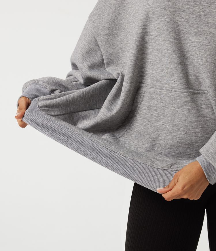 Sweat-shirt décontracté à épaules dénudées et manches longues chauve‑souris