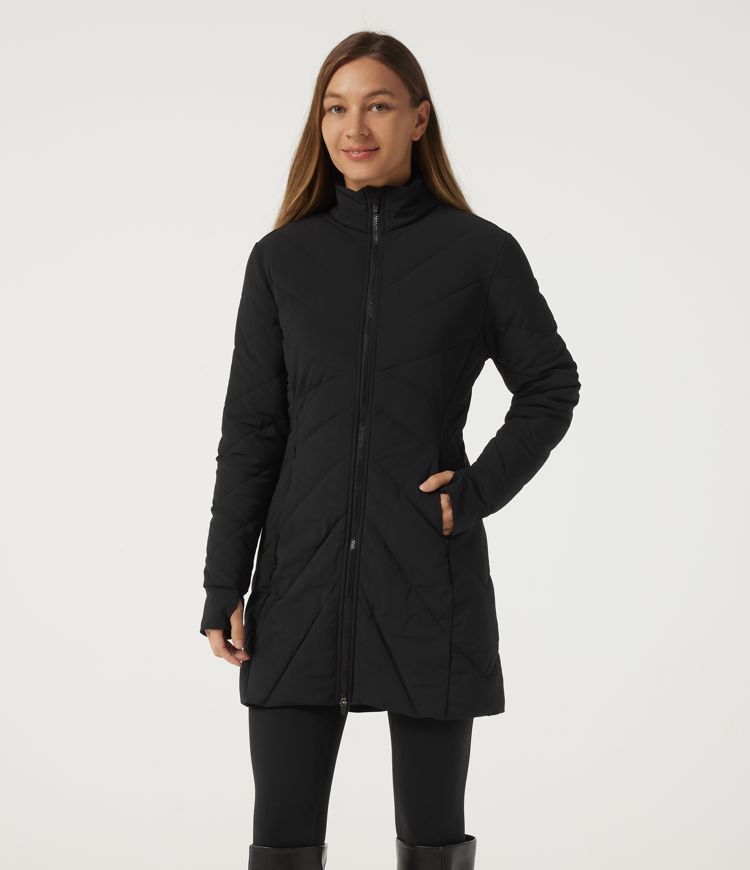 PuffFlex Stand Collar Double Zipper Casual Padded Jacket with Pockets