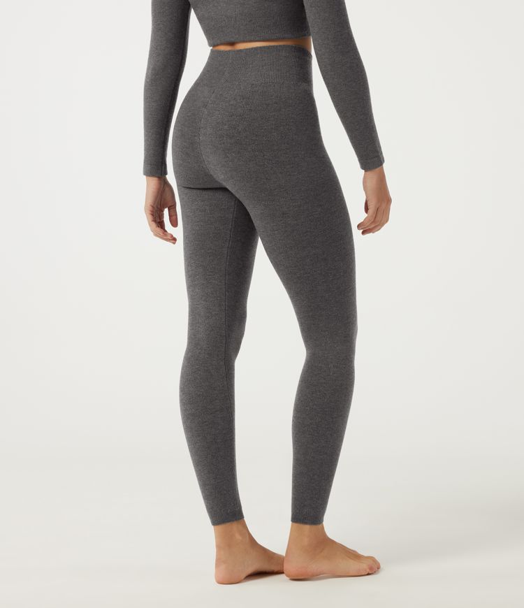 Smokey Grey High Waisted Ankle-Length Casual Leggings / 2