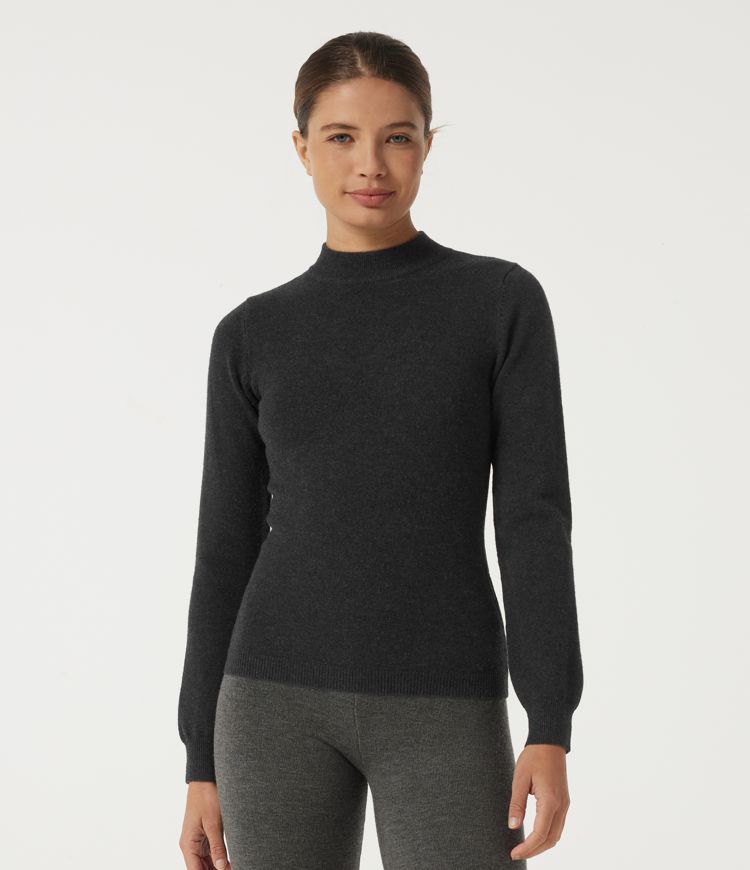 Mock Neck Long Sleeve Casual Sweater