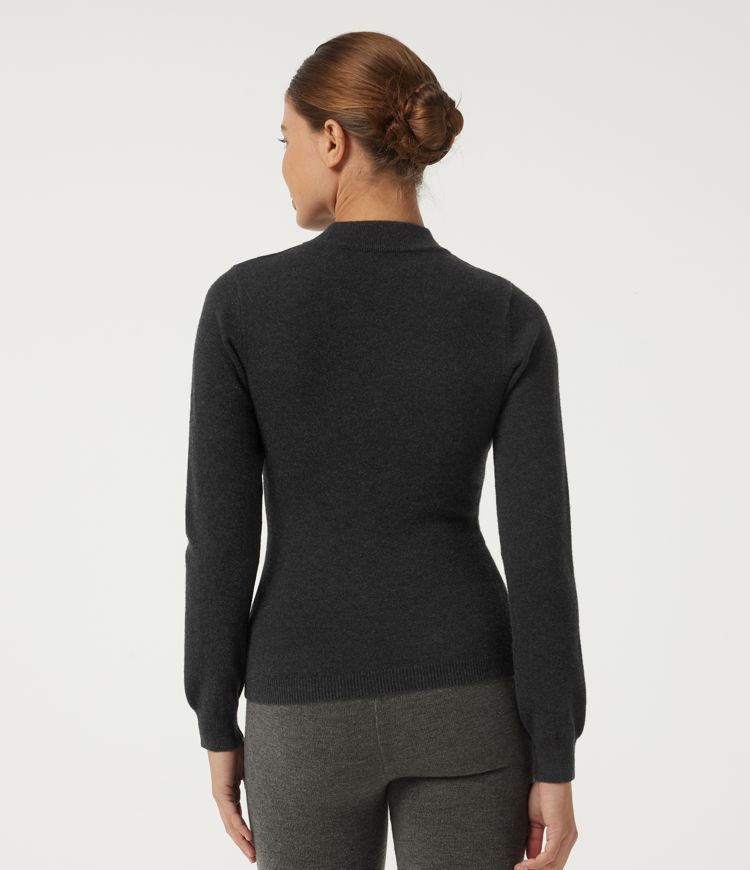 Dark Navy Mock Neck Long Sleeve Casual Sweater / 2