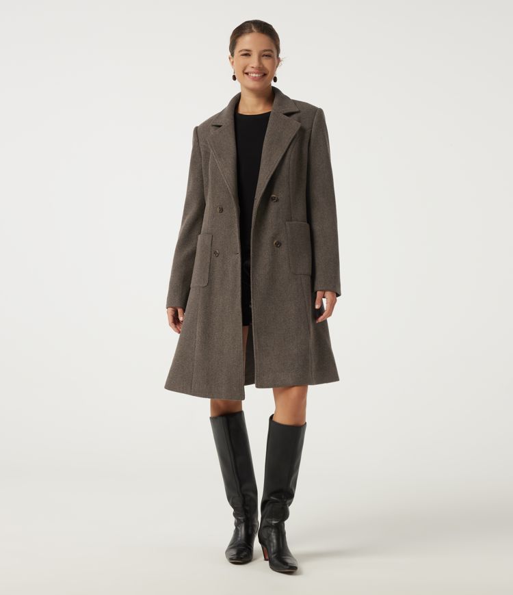 Long Sleeve Fleece Longline Work Coat with Pockets