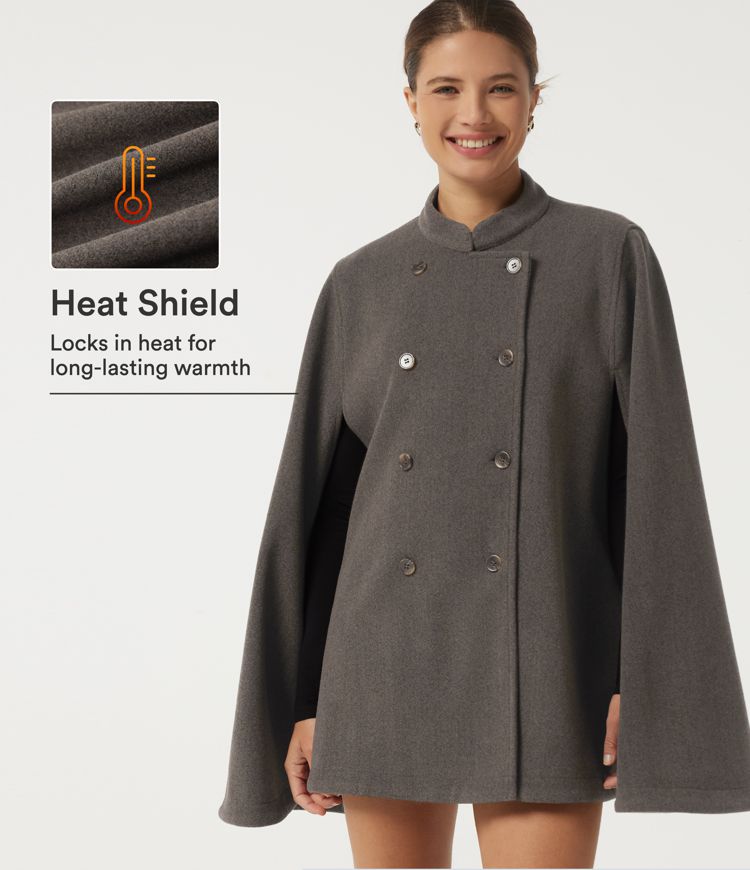 Mock Neck Long Sleeve Plaid Work Coats