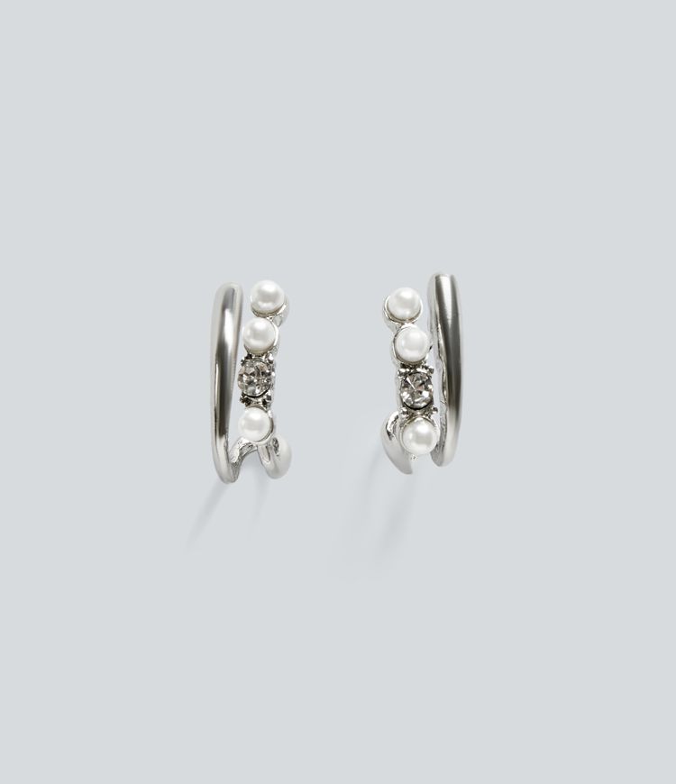 Zircon Pearl Stud Earrings