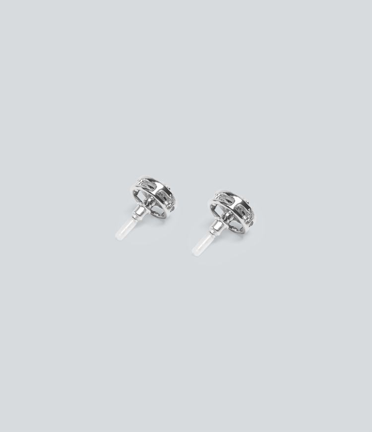 Silver Pendientes redondos y elegantes para fiesta / 2