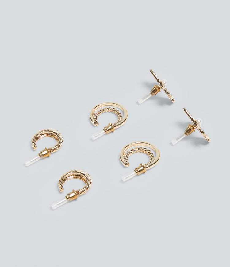 Gold Elegante Party-Ohrringe mit Schleife / 2