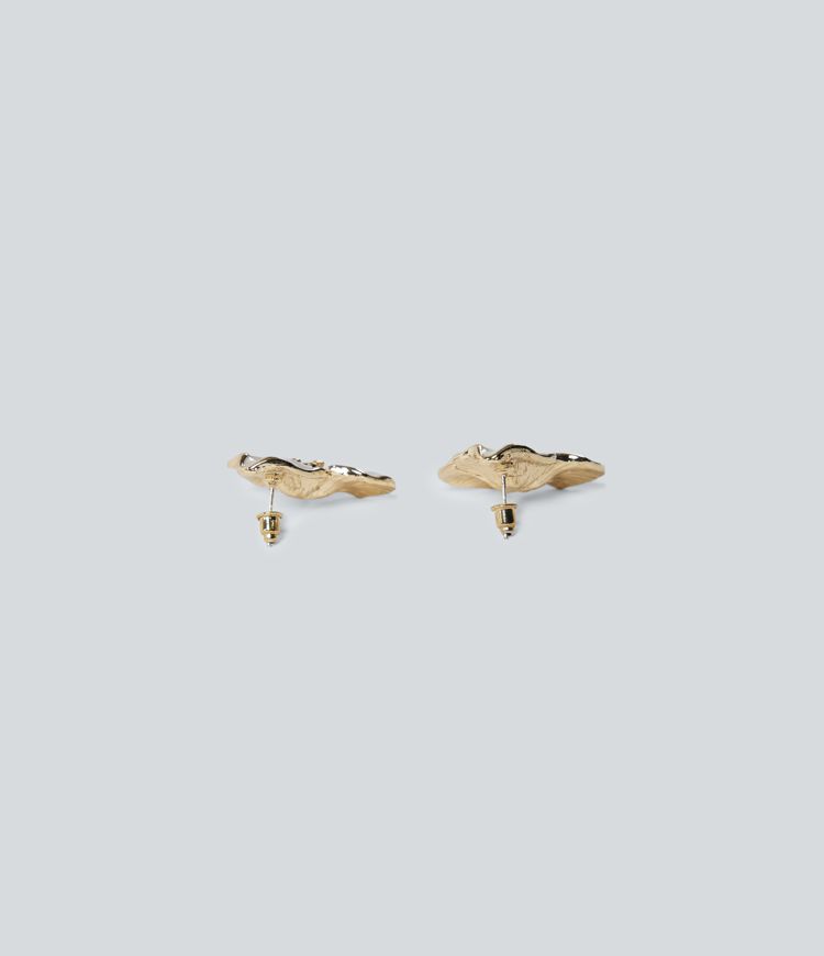 Gold Boucles d'oreilles pendantes à fleurs glacées / 2