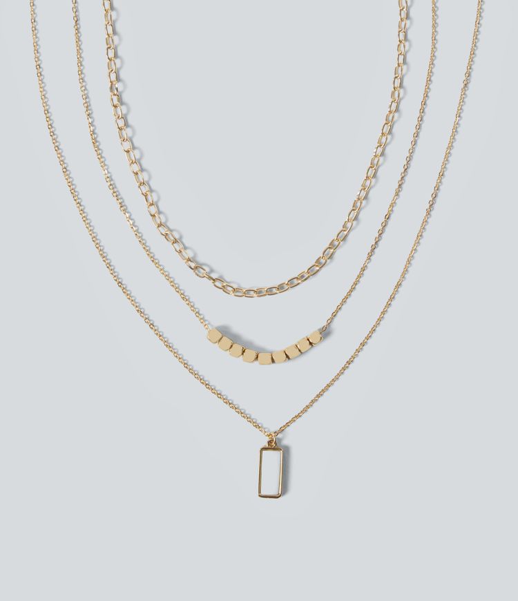 Gold Collier multirangs minimaliste / 2
