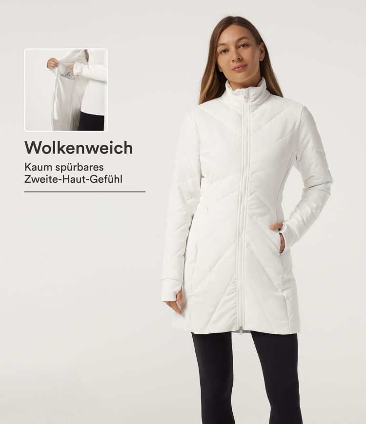 PuffFlex - Lässige, gefütterte Jacke mit Stehkragen, Seitentaschen und doppeltem Reißverschluss