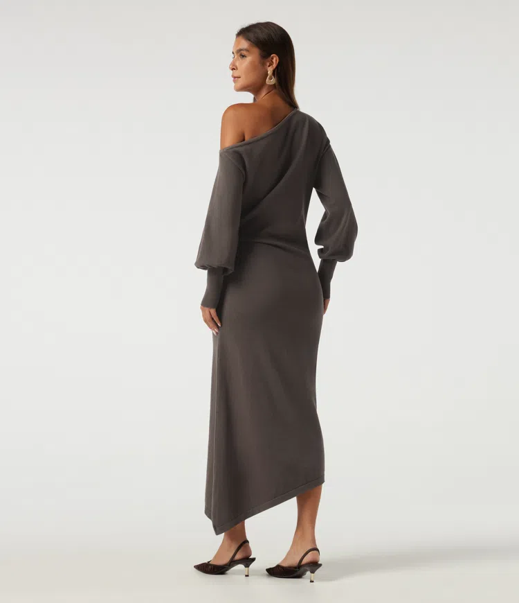 Mulch Robe pull de bureau midi asymétrique à une épaule et manche bouffante / 2