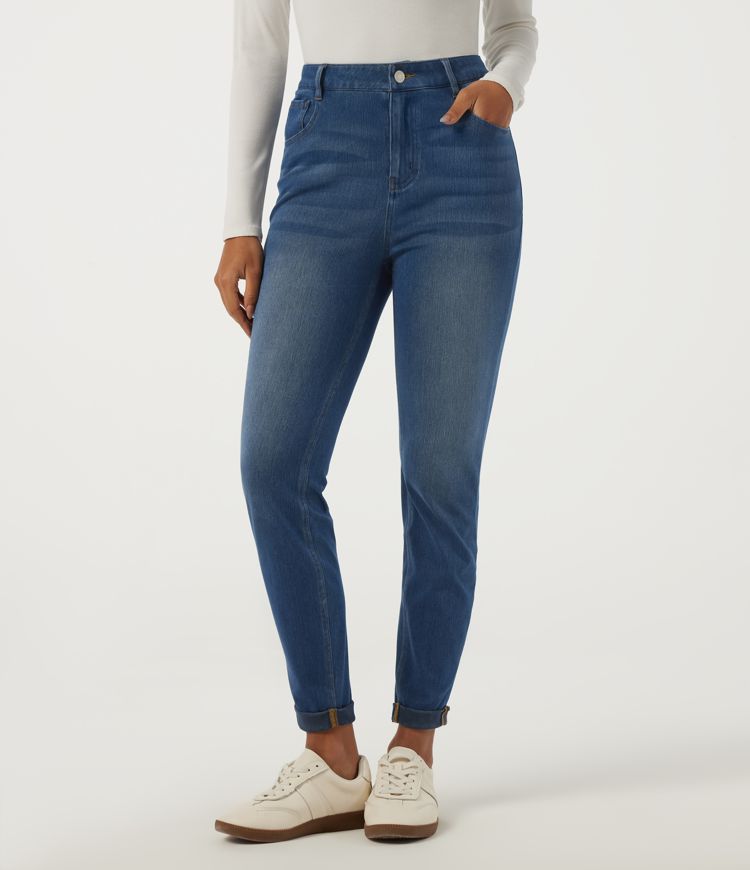 Halara Flex™ High Waisted Skinny Rolled Hem Casual Jeans with Pockets